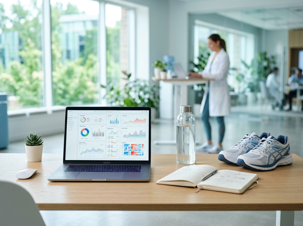 A modern wellness lab with fitness and nutrition equipment